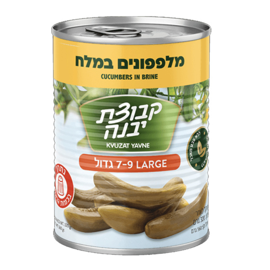 מלפפונים חמוצים במלח - קבוצת יבנה LARGE