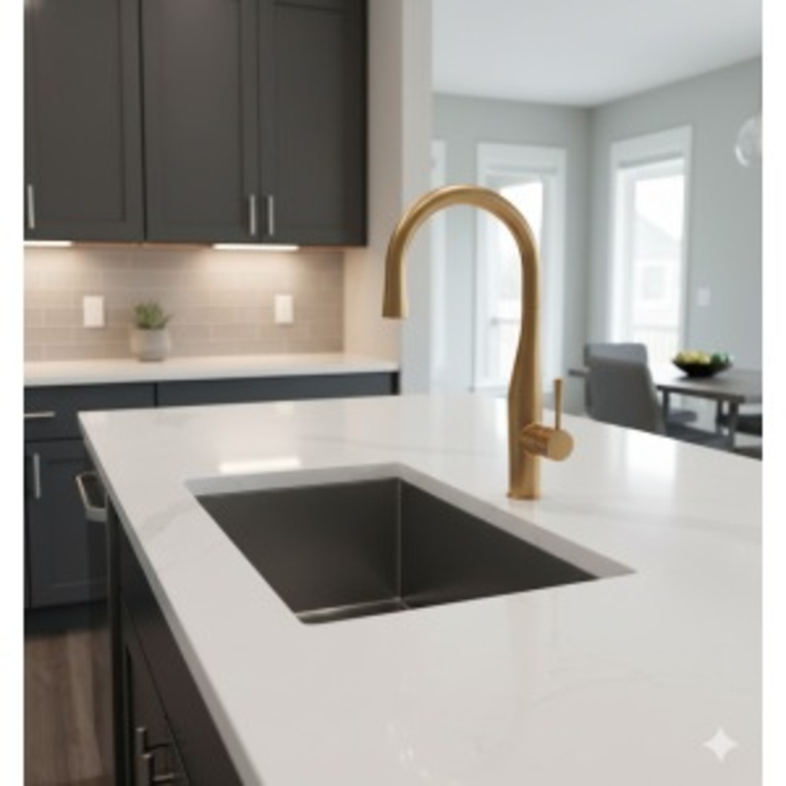 ברז מטבח נשלף | 2 מצבי זרימה | Imagine | זהב מוברש | 304869BG