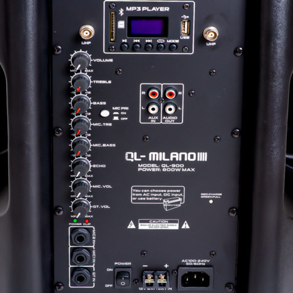בידורית קריוקי QL-Milano QL900 800W דגמי 2024 – בידורית ניידת נטענת 15″ 800W המבוקשת ביותר בישראל