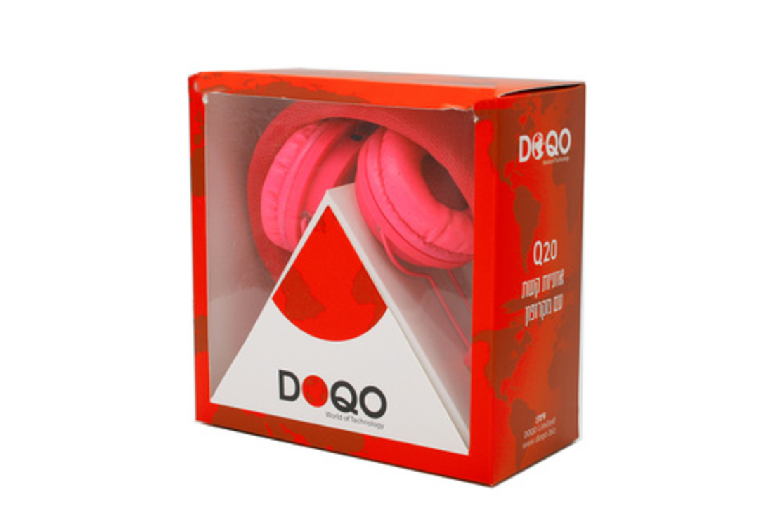 אוזניות קשת עם מיקרופון DOQO Q20 - (צבע: שחור, לבן, כחול, ורוד)