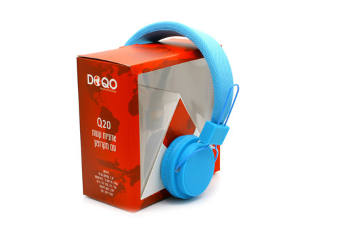 אוזניות קשת עם מיקרופון DOQO Q20 - (צבע: שחור, לבן, כחול, ורוד)
