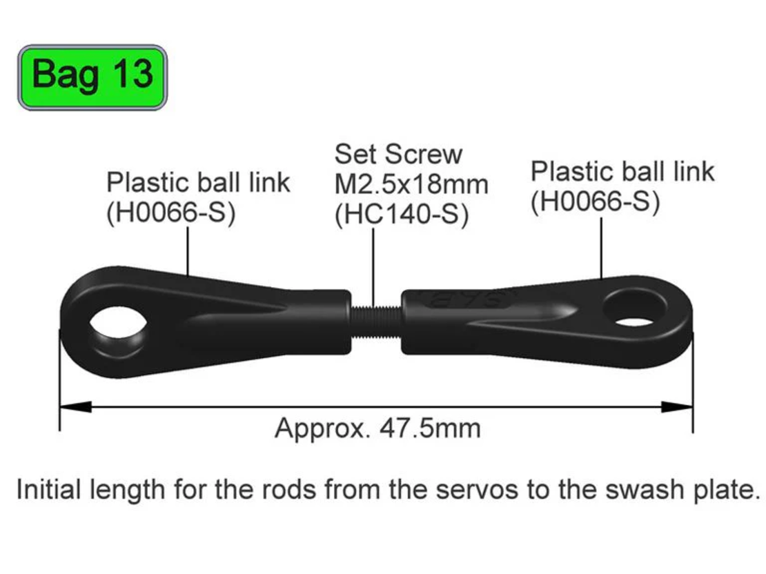 PLASTIC BALL LINKAGES (10PCS) - GOBLIN 500/570/630/700/770