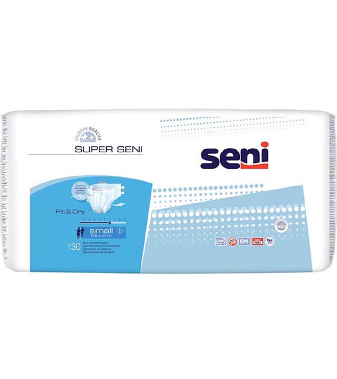 חיתולים למבוגרים SENI -סופר סאני, מבית נועם, מידה S באריזת חיסכון 30 יח'