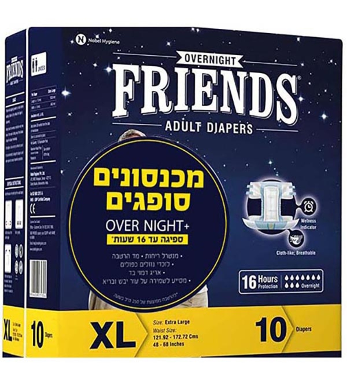 חיתולים למבוגרים Friends, מידה XL, ספיגה חזקה מאד, 10 יח'