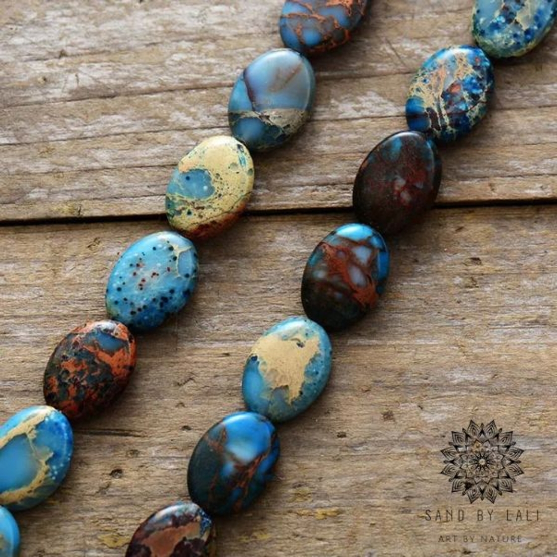 Handmade Chunky Emperor Jasper Beaded Choker Necklace - Unique Boho Healing Jewelry for Women