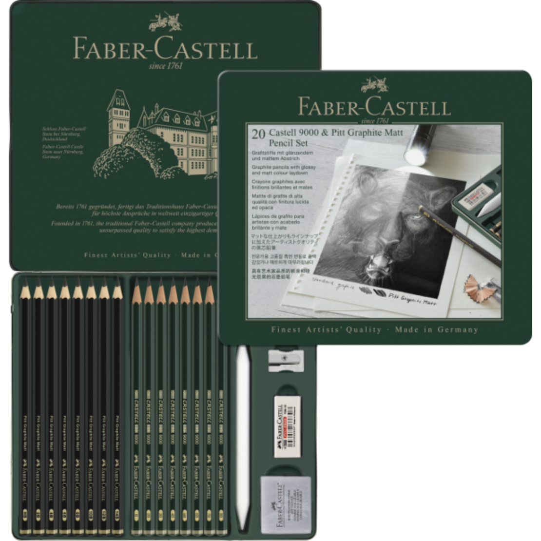 סט 20 עפרונות Pitt Graphite Matt Faber Castell