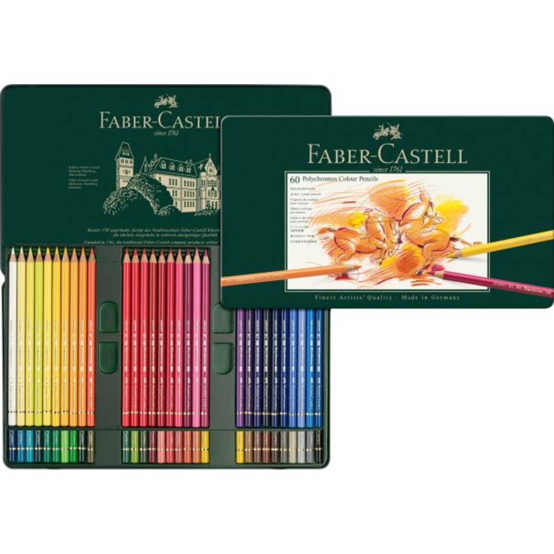 סט עפרונות 60 גוונים של חברת Faber Castell מסוג Polychromos