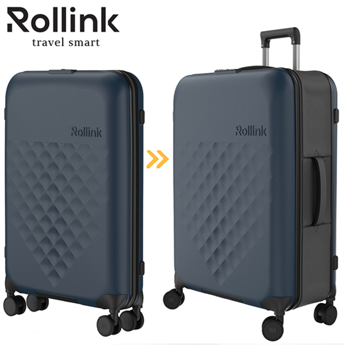 FLEX - 360 SPINNER המזוודה המתקפלת הדקה ביותר בעולם 29'' של מותג המזוודות החכמות Rollink