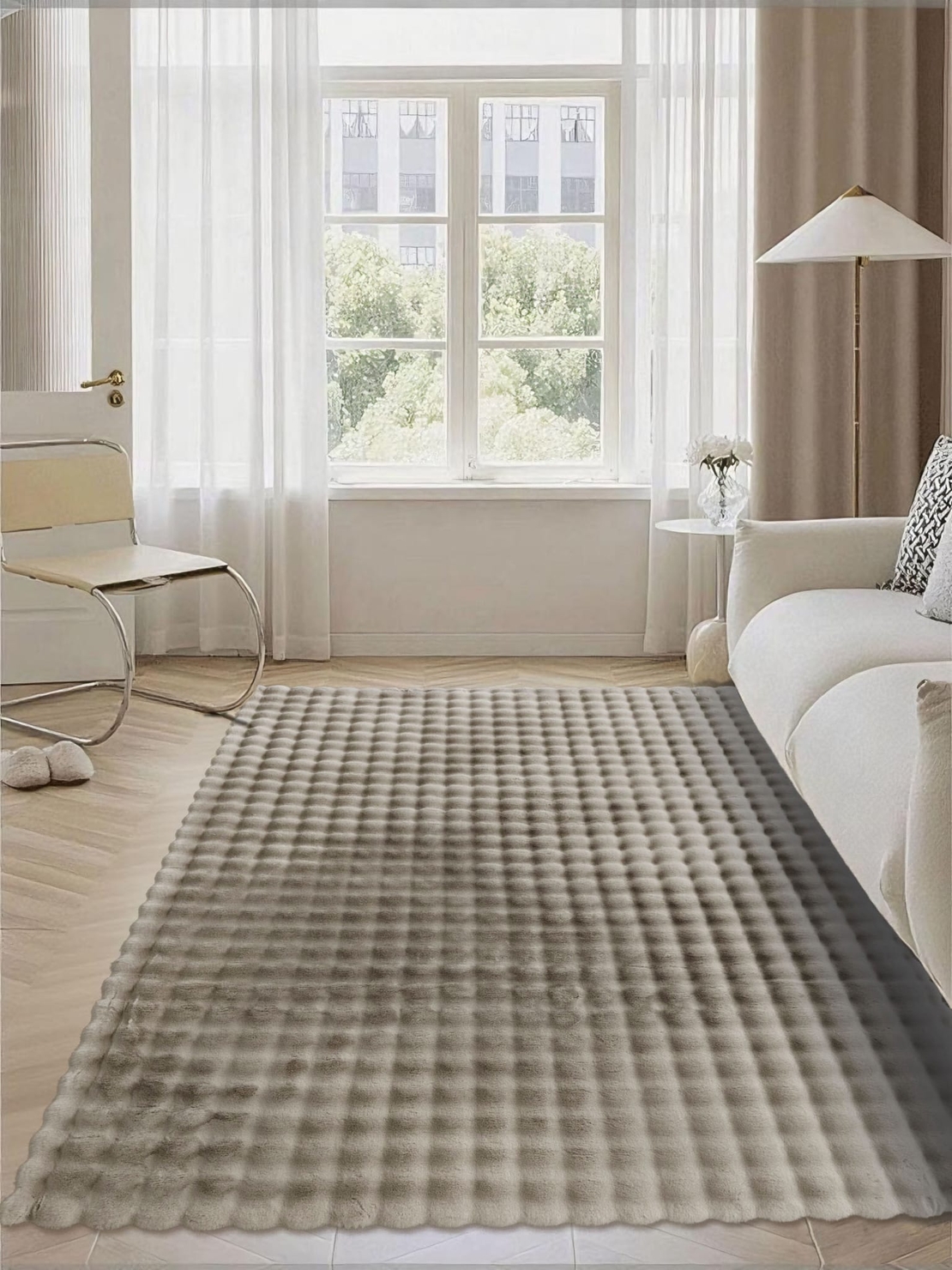 שטיח פרווה לסלון בועות 290*200