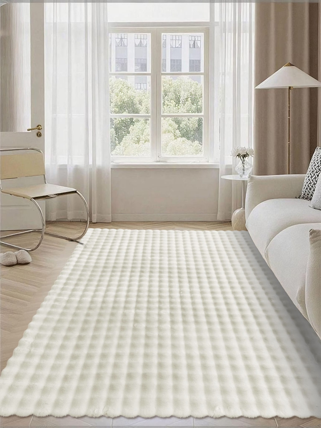 שטיח פרווה לסלון בועות 290*200