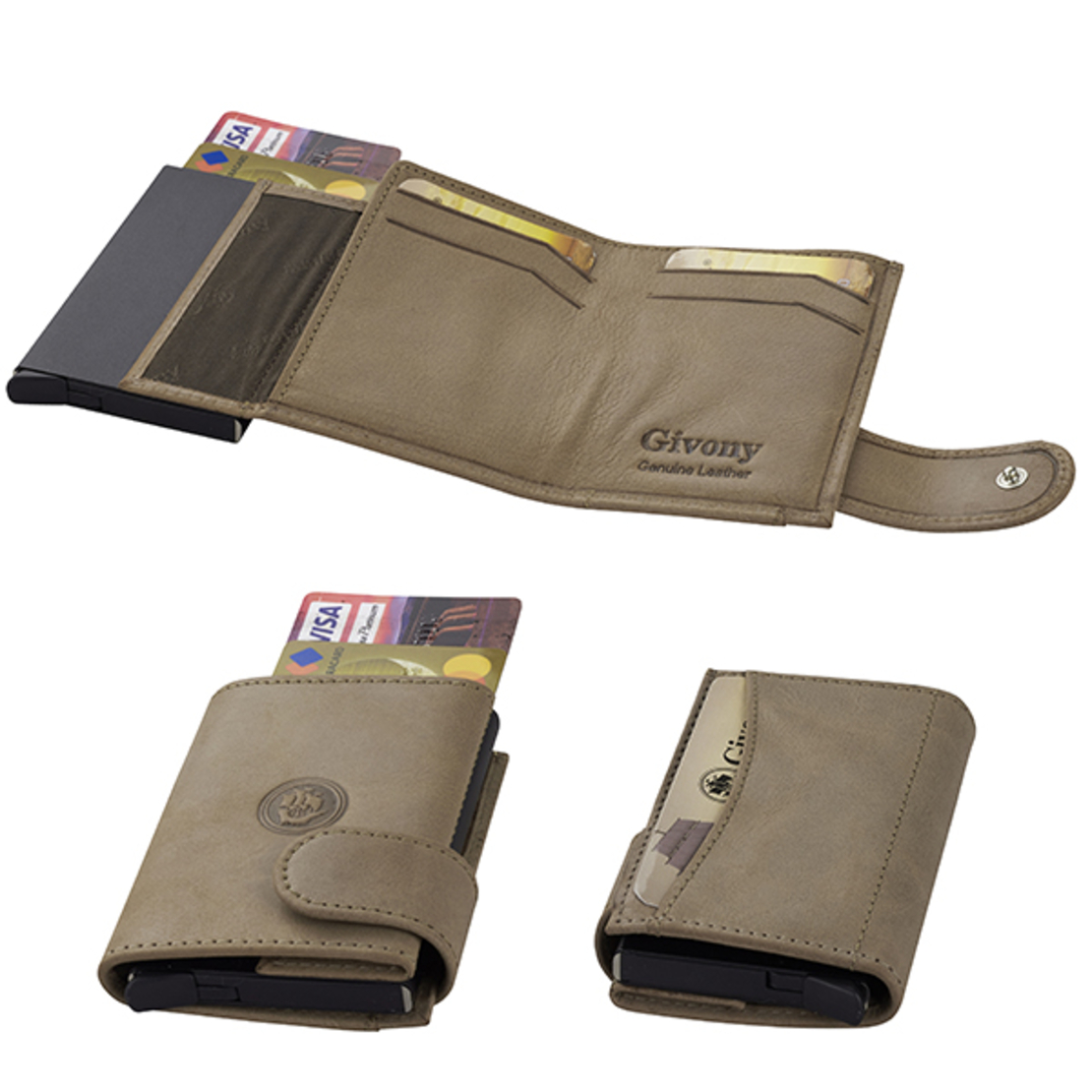ארנק בטיחות RFID + NFC מעור שולף כרטיסי אשראי ותא לשטרות מבית המותג גבעוני