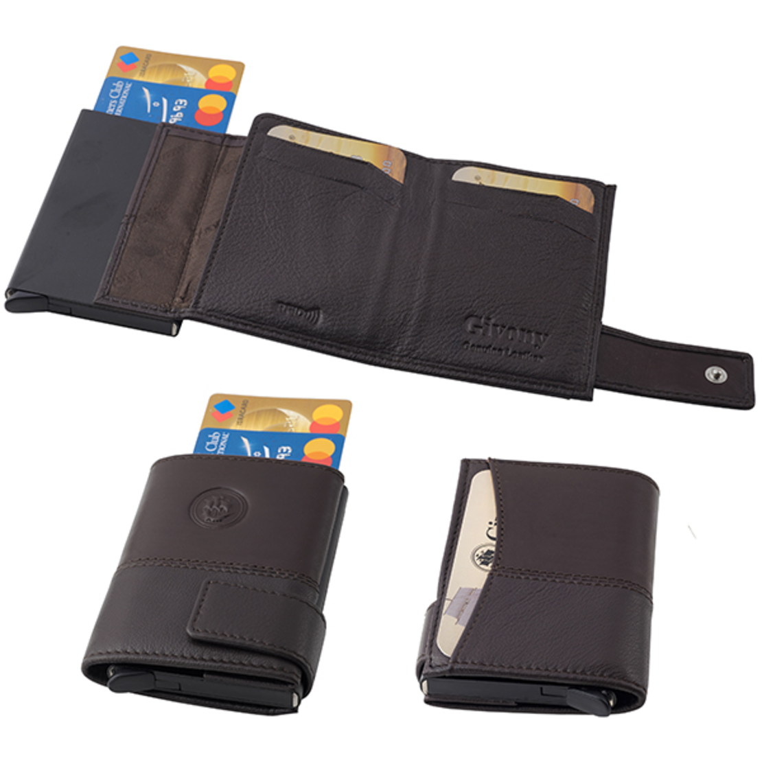 ארנק בטיחות RFID + NFC מעור שולף כרטיסי אשראי ותא לשטרות מבית המותג גבעוני