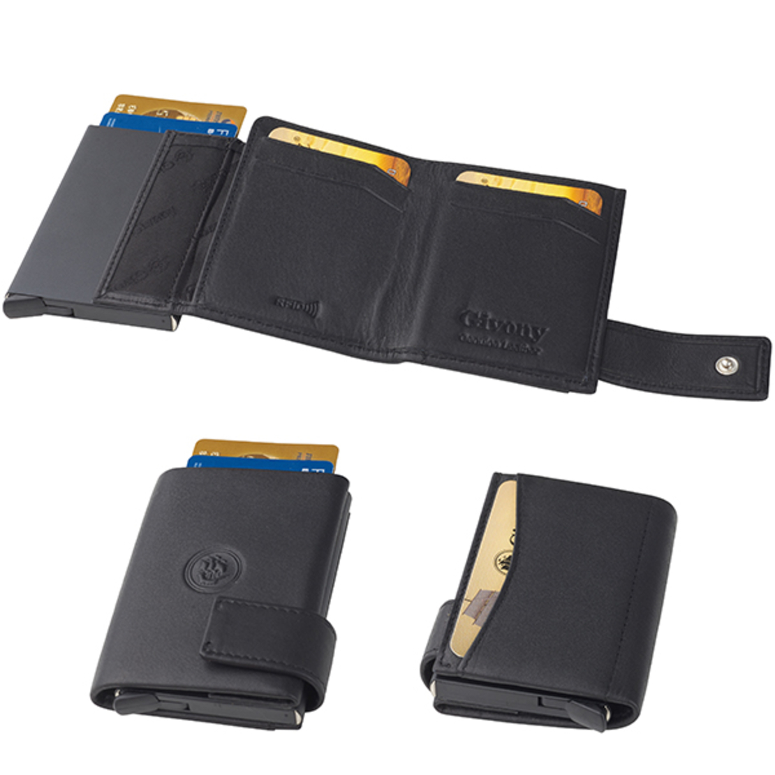 ארנק בטיחות RFID + NFC מעור שולף כרטיסי אשראי ותא לשטרות מבית המותג גבעוני