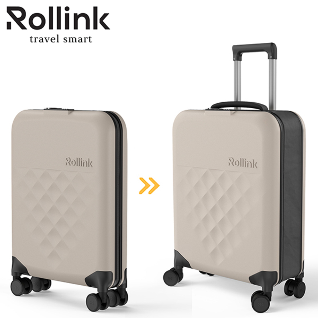 FLEX - 360 SPINNER המזוודה המתקפלת הדקה ביותר בעולם עליה למטוס 21'' של מותג המזוודות החכמות Rollink
