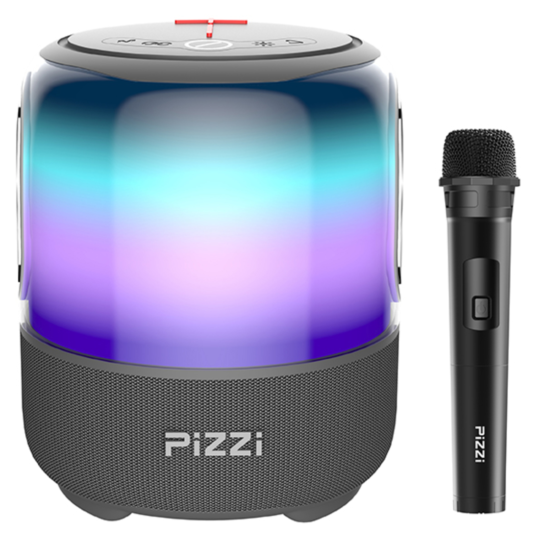 רמקול PiZZi Thunder Bass עוצמתי 60W סאונד מדהים, תאורת לד מתחלפת עם מיקרופון אלחוטי