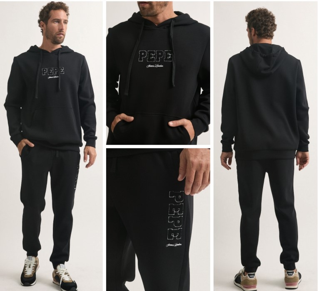 חליפת טרנינג שני חלקים לוגו גברים pepe jeans