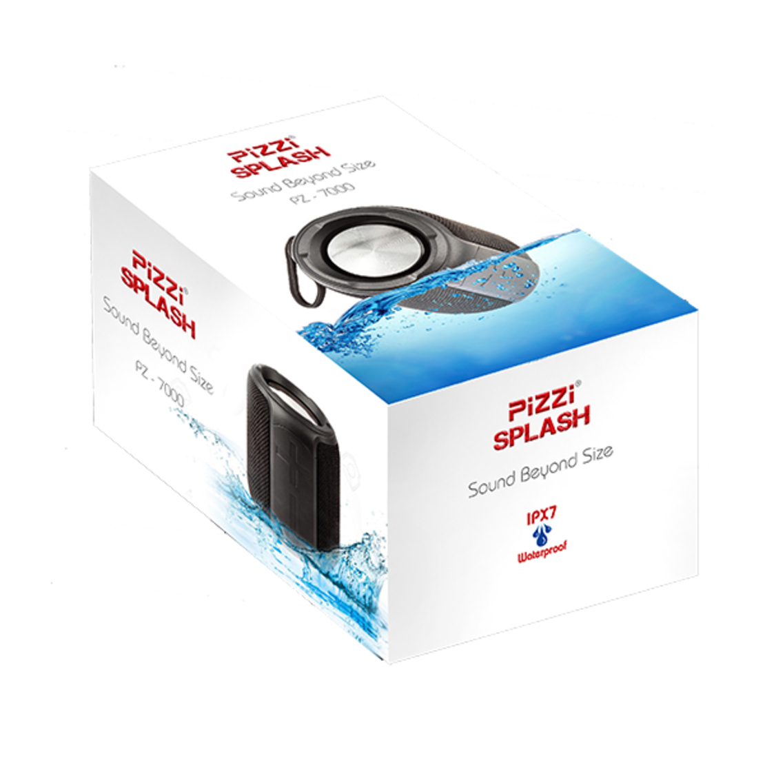 רמקול PiZZi SPLASH עמיד למים עוצמתי 10W סאונד 360 היקפי