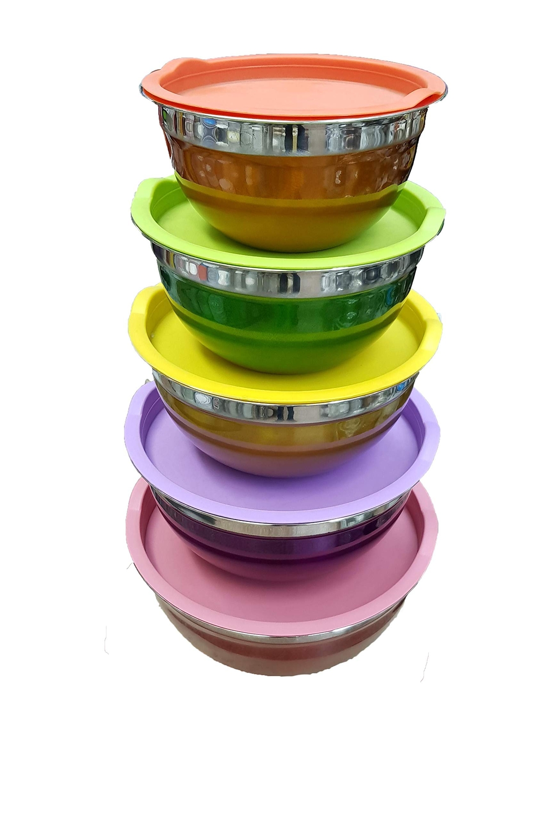 5 קערות סלט עם כיסוי