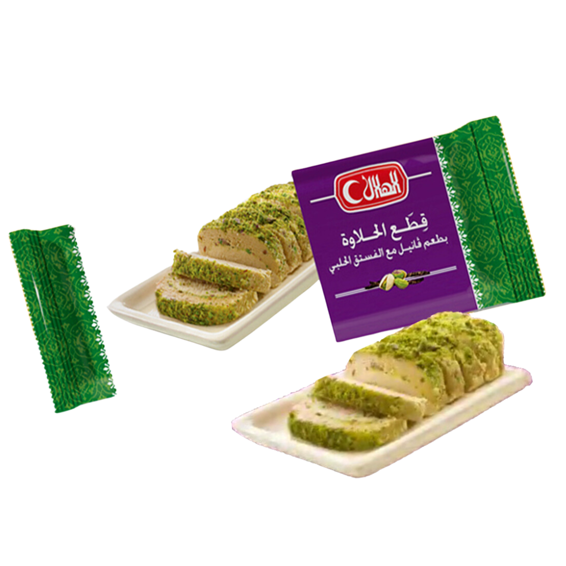 חתיכות חלבה בטעם פיסטוק ללא תוספת סוכר