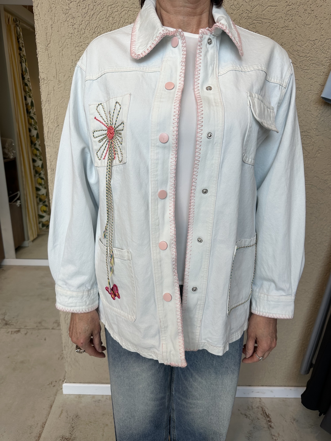 ג׳קט ג׳ינס פרח