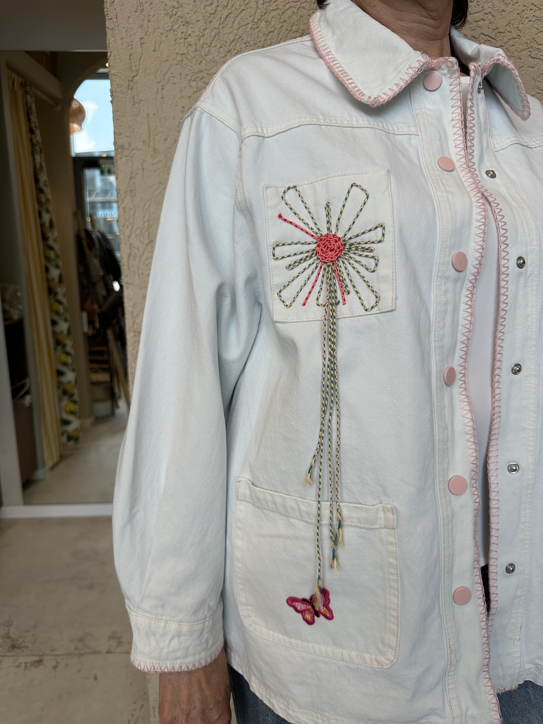 ג׳קט ג׳ינס פרח