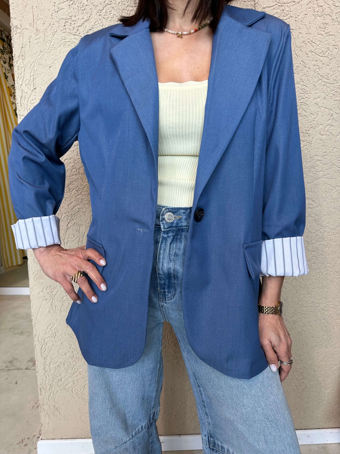 בלייזר שרוול פסים