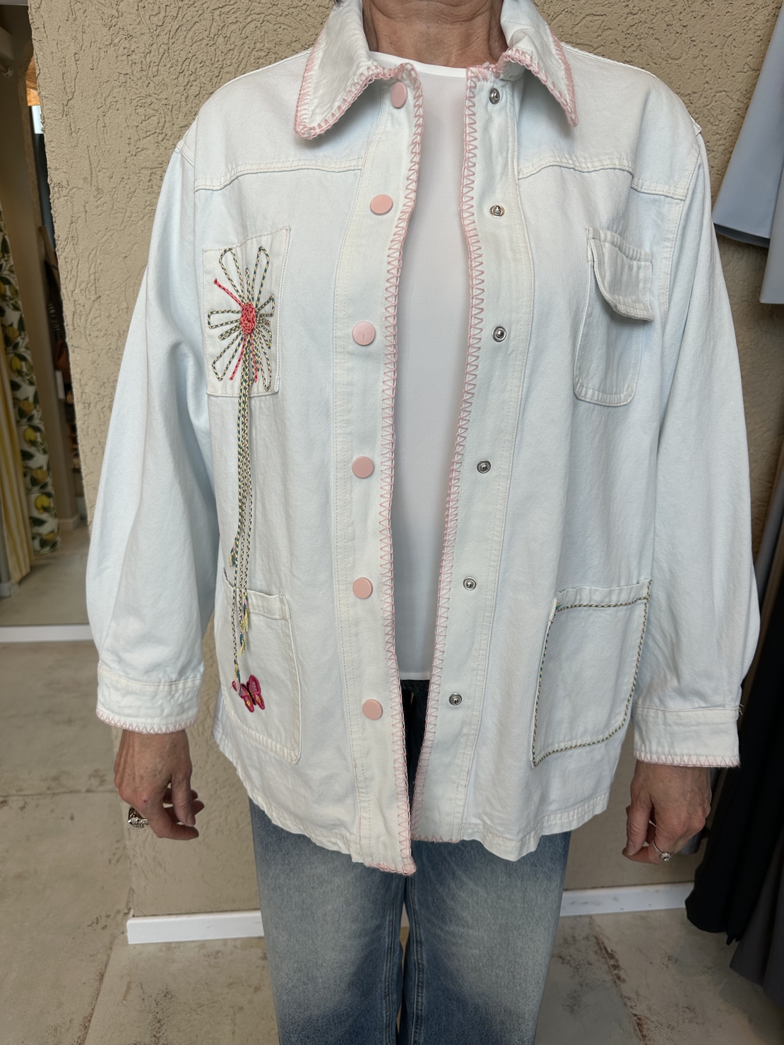 ג׳קט ג׳ינס פרח