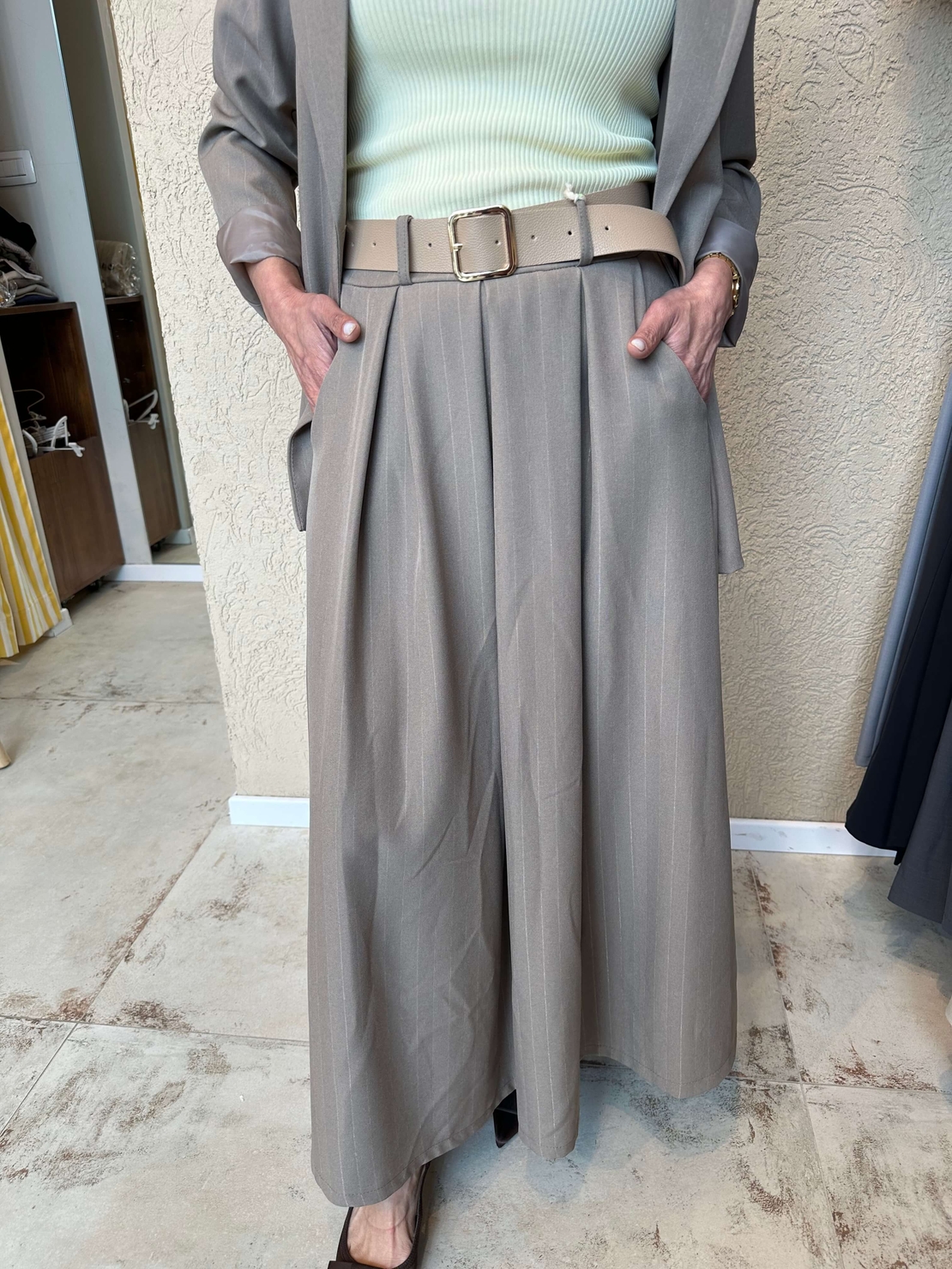 חצאית חליפת פסים