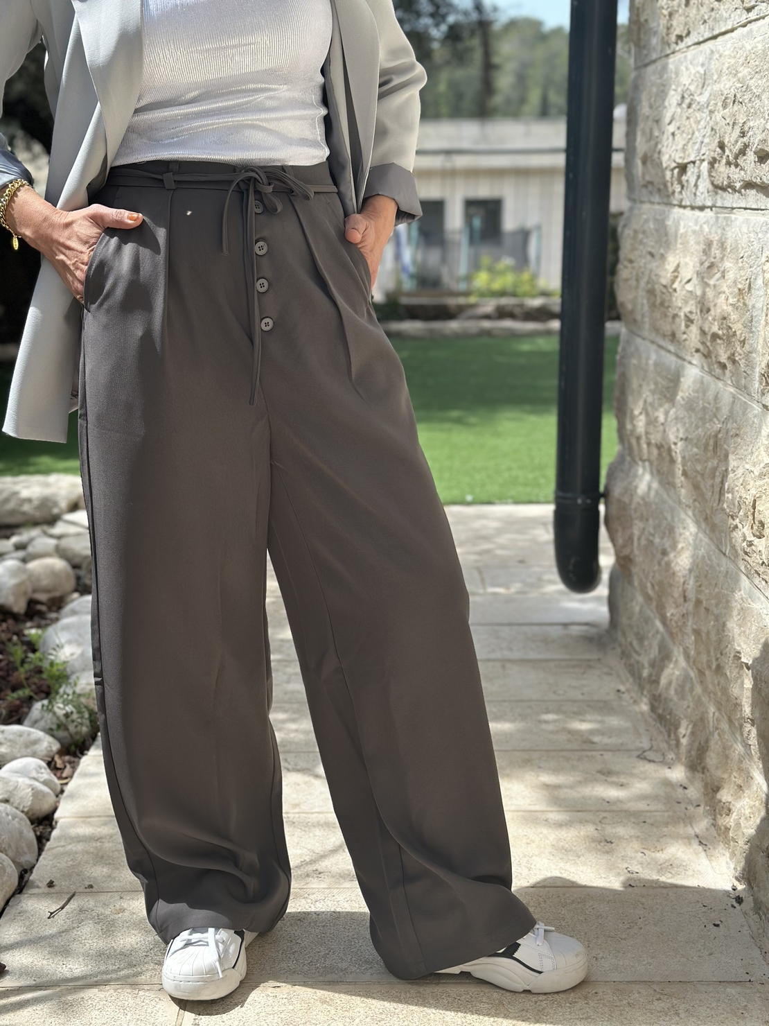 מכנסי תום אפור