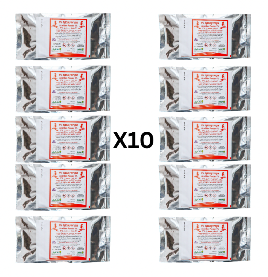 אקריתין אבקה | להדברת קרדיות וכינים על עופות | 10 ק