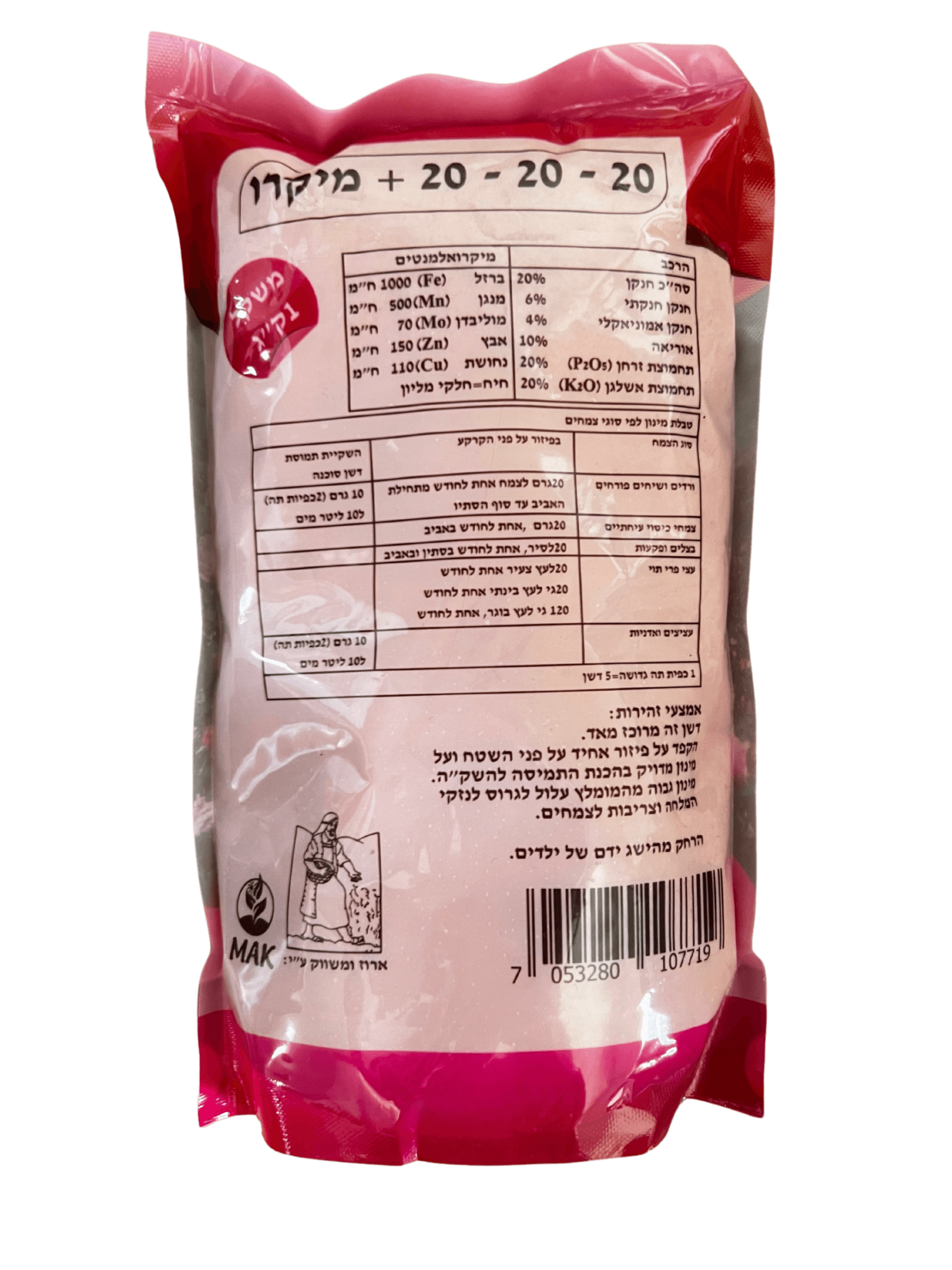 דשן 20-20-20 + מיקרו | 1 ק
