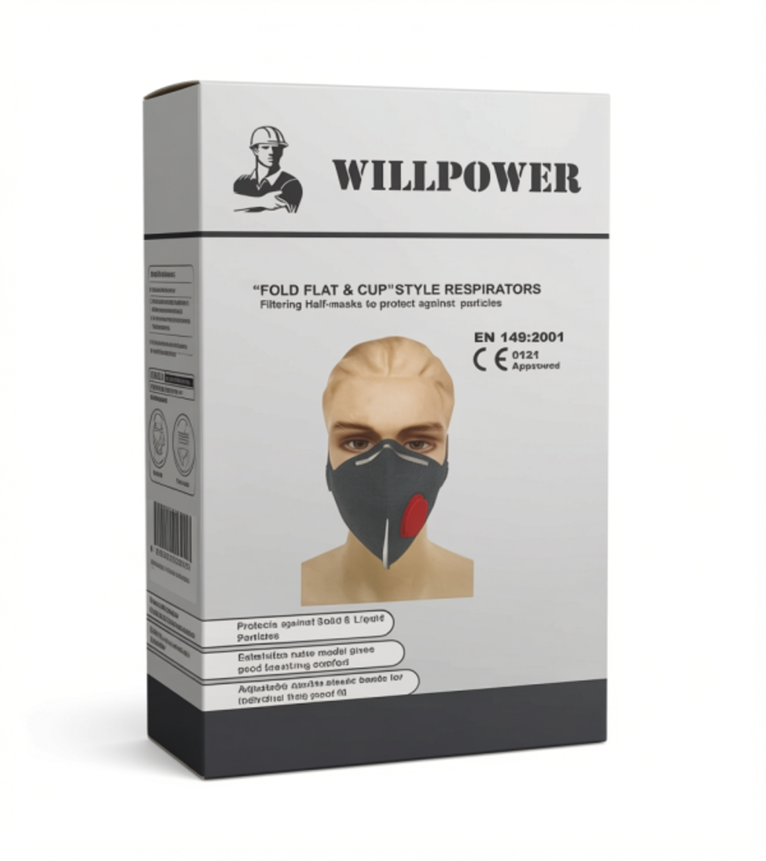 WILLPOWER | מסכות עבודה נגד כימיקלים וחומרים מסוכנים | 1 , 10 , 20 יח'