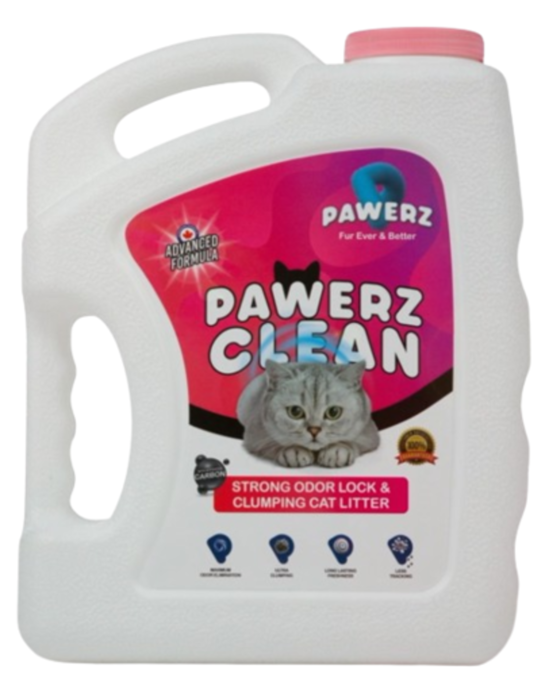 חול Pawerz Clean מנטרל ריחות עם פחם פעיל 10 ל' בג'ריקן
