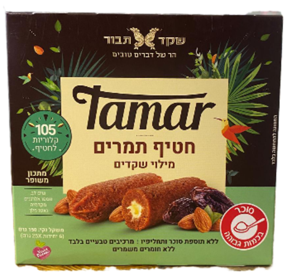 מארז חטיפי תמר במילוי חמאת שקדים 150 גרם