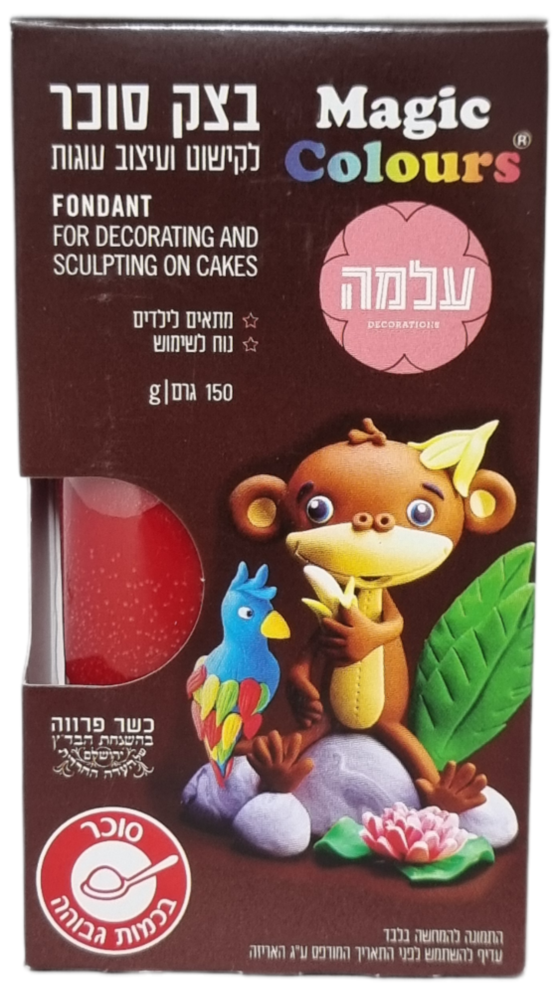 בצק סוכר אדום 150 גרם