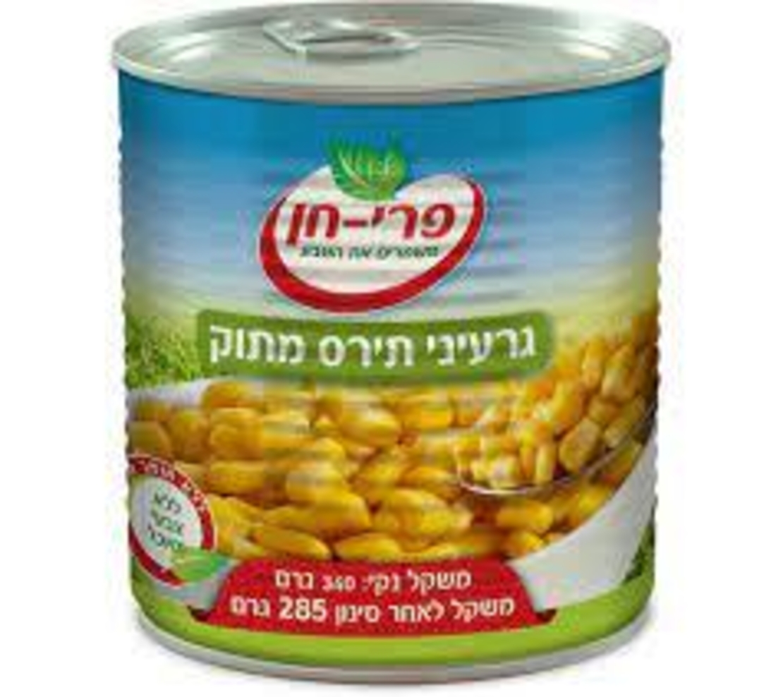 תירס ואקום פרי חן – 340 גרם × 24 יחידות (מארז)