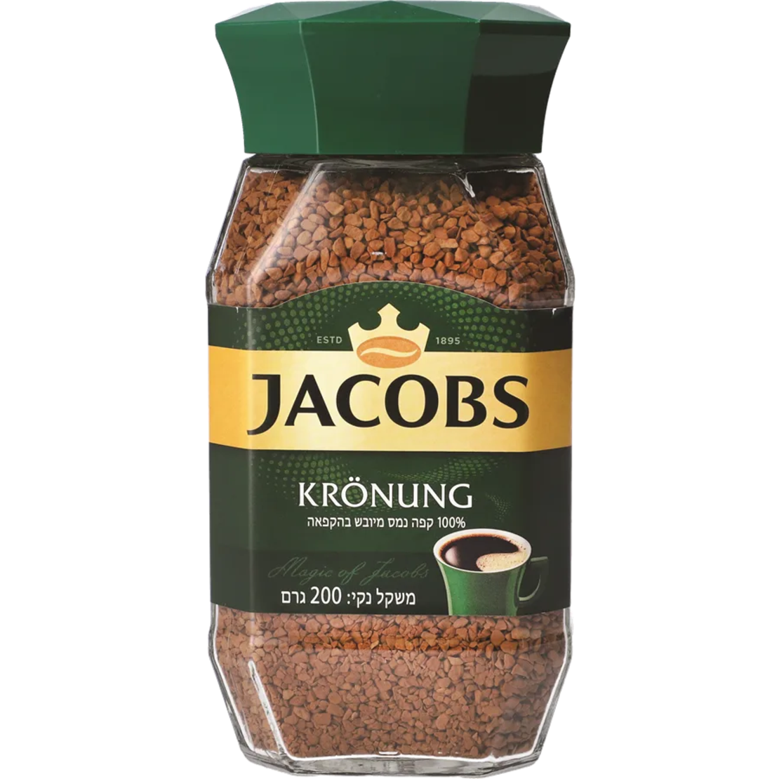 קפה נמס גאקובס 200 גרם פתק ירוק  קרטון 1/6