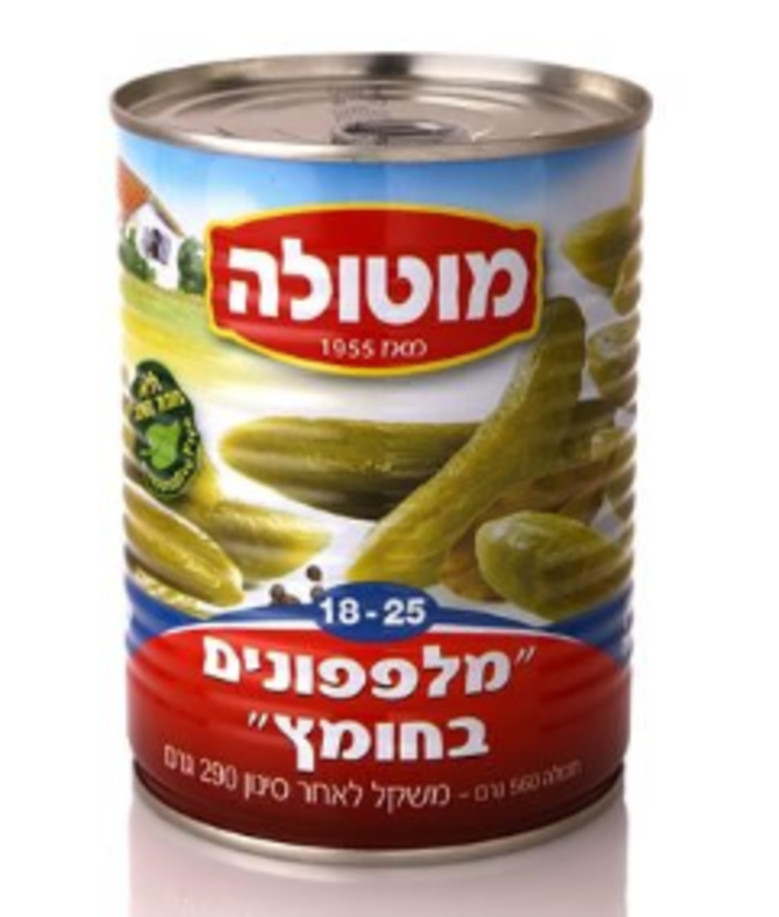 מוטולה מלפפון 18/25 600 גרם בחומץ