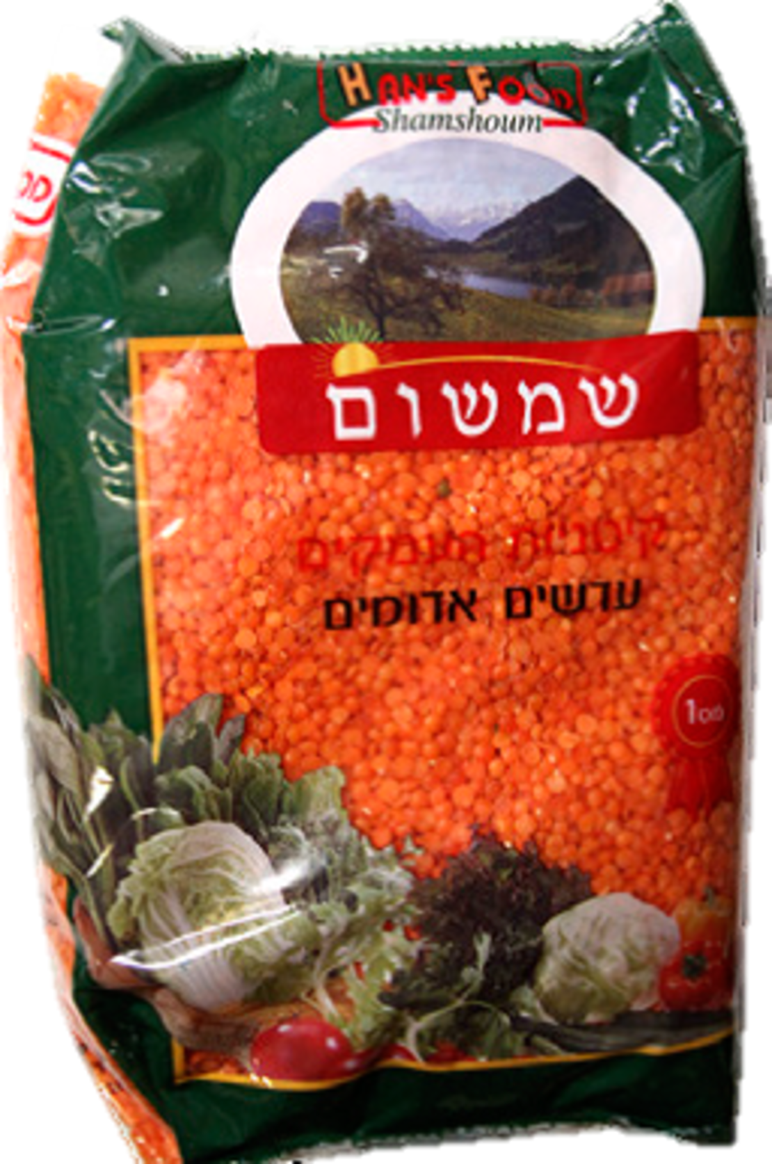 קיטניות העמקים עדשים אדומים מבריק 800 גרם * 12 יחידות (מארז)