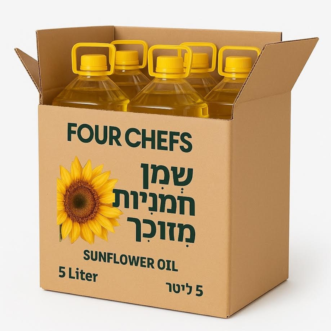 שמן חמניות פור שיפס - 5 ליטר * 4 יחידות (מארז )