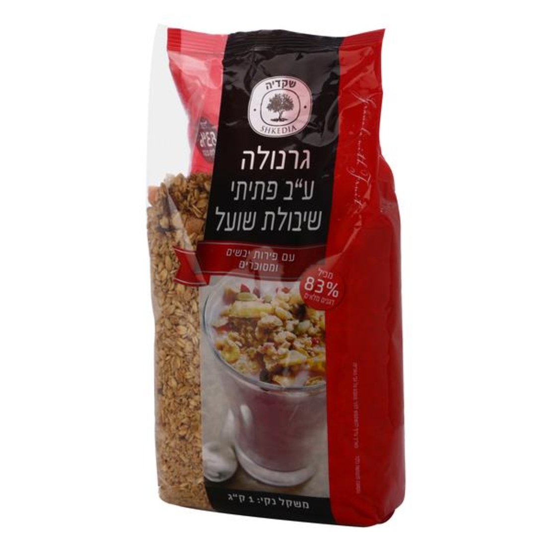 גרנולה 500 גרם שיבולת שועל עם פירות יבשים ומסוכרים