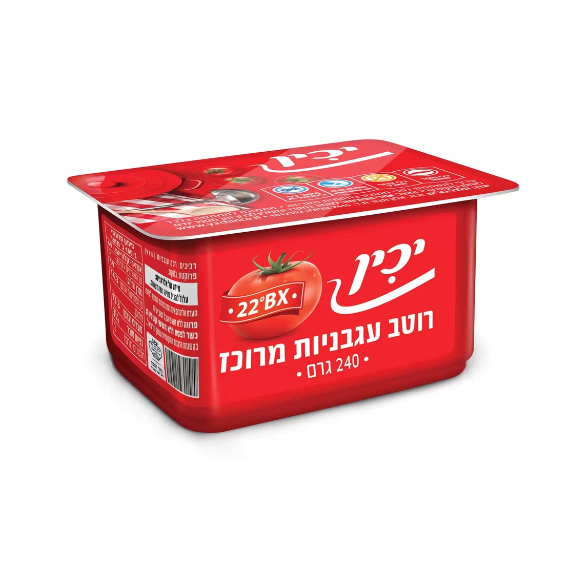 רסק עגבניות 28% יכין – 240 גרם × 24 יחידות (מארז)