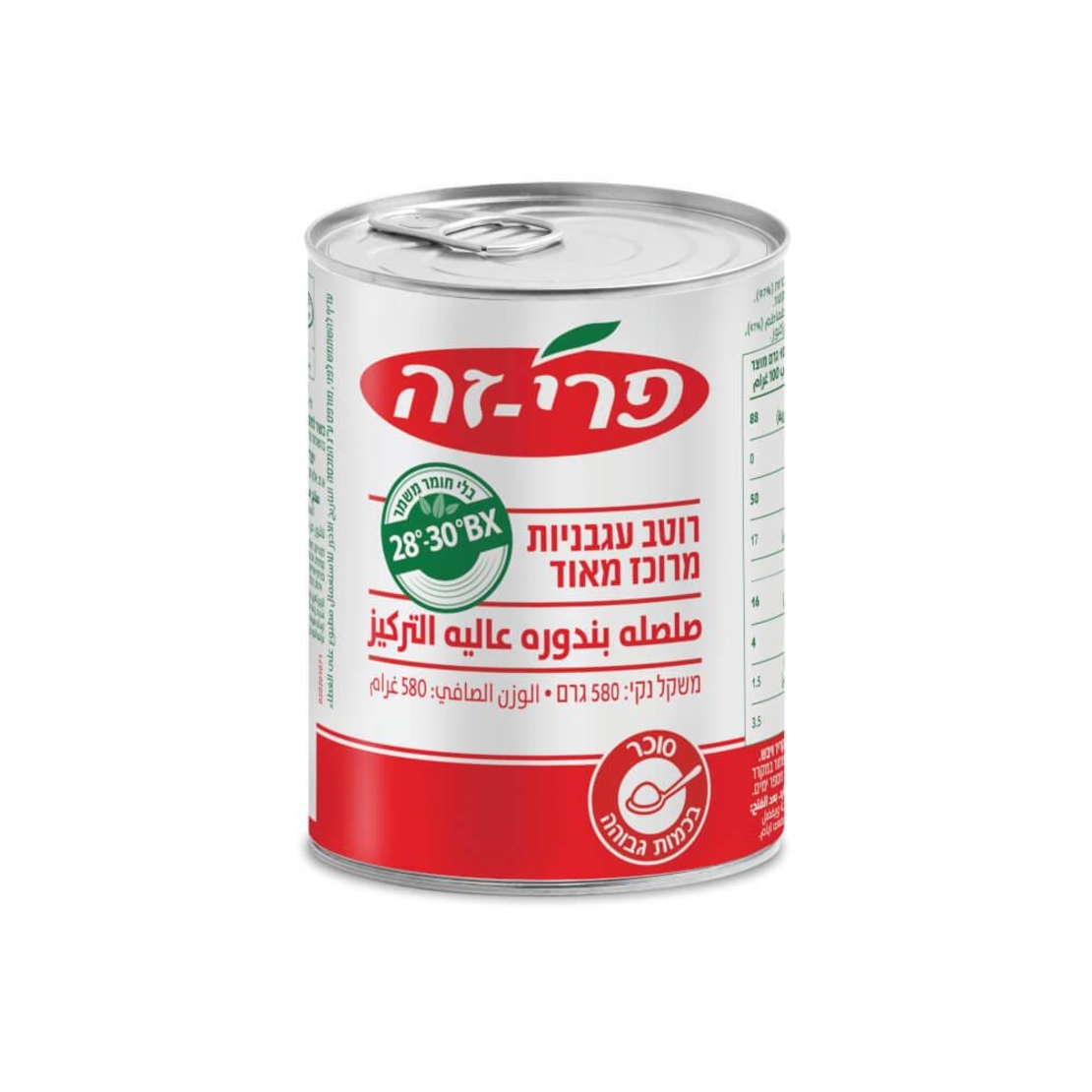 רסק עגבניות 28% פרי זה – 580 גרם × 12 יחידות (מארז)