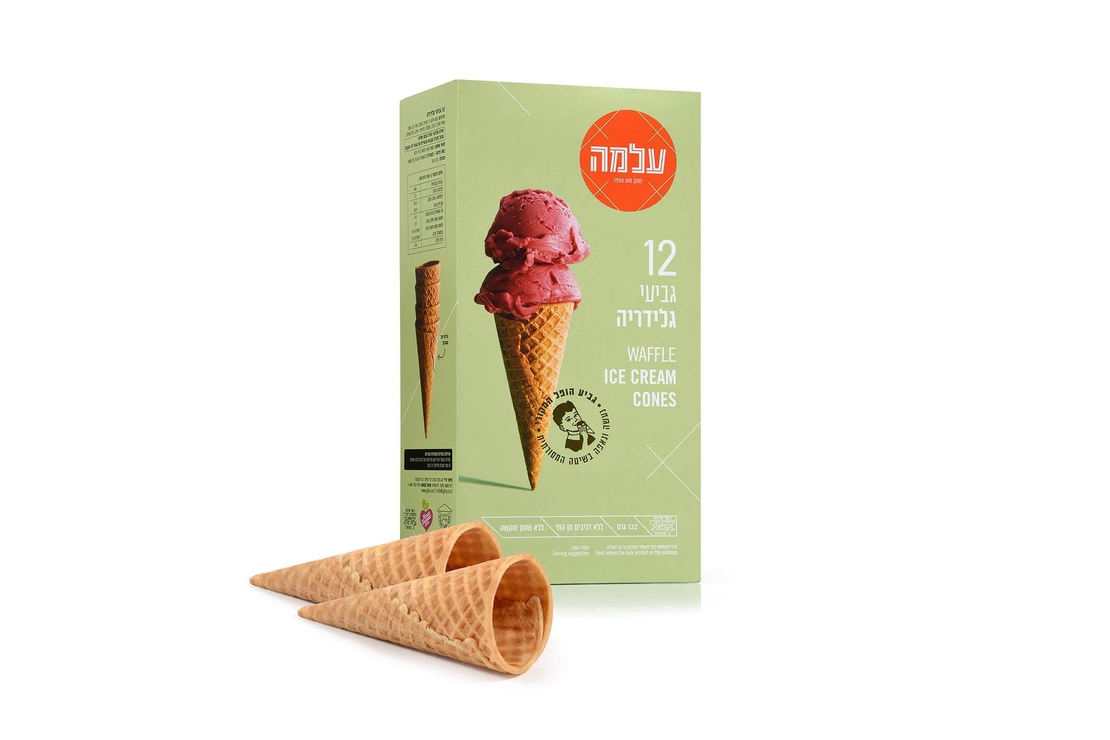 עלמה גביעי גלידה מגולגל מיוחד12 גביע