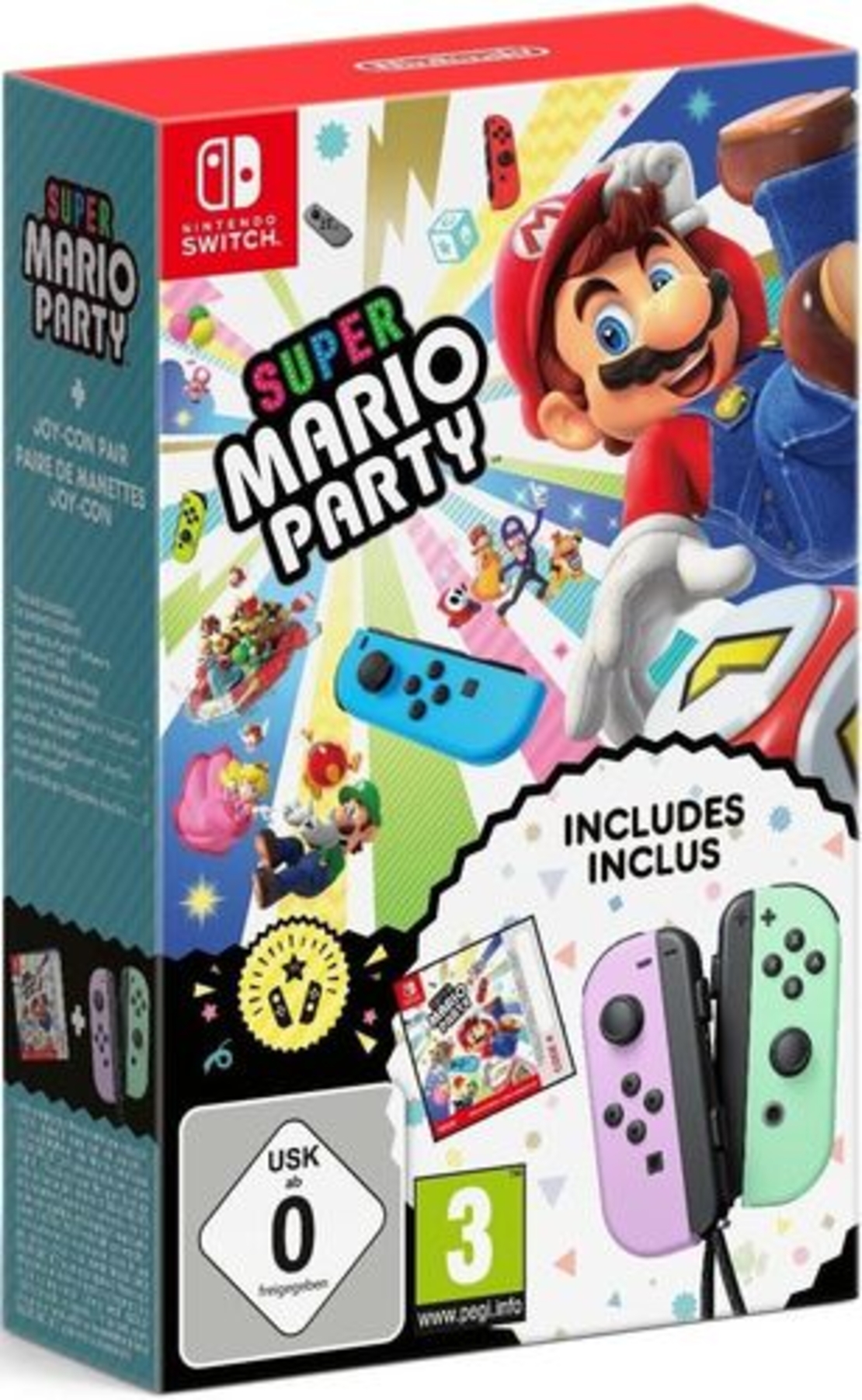 Super Mario Party JoyCons (Pastel Purple/ Pastel Green) ללא משחק !! נינטנדו