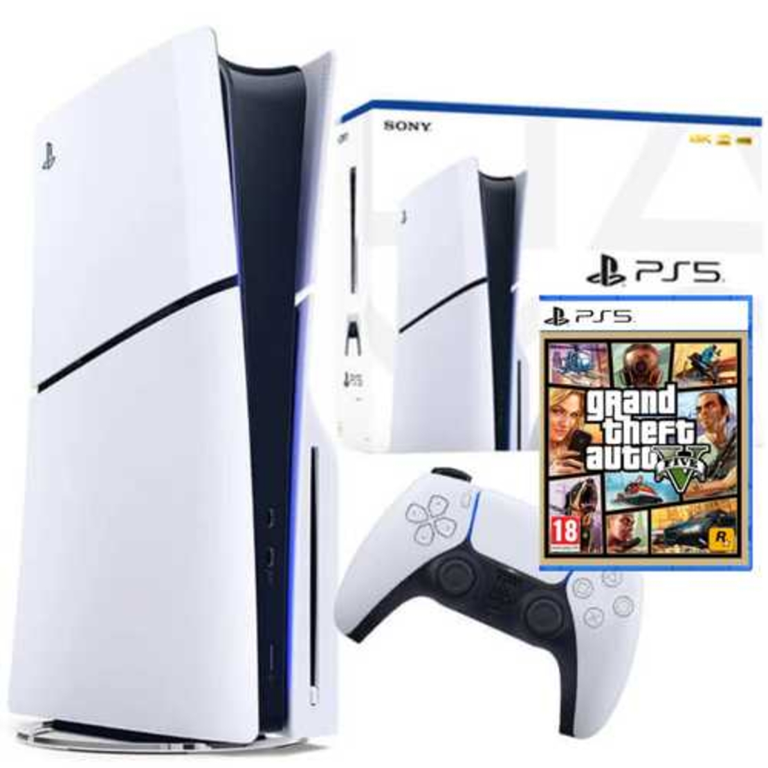 Sony PlayStation 5 Slim 1TB Bluray Edition + GAME GTA V יבוא מקביל סוני