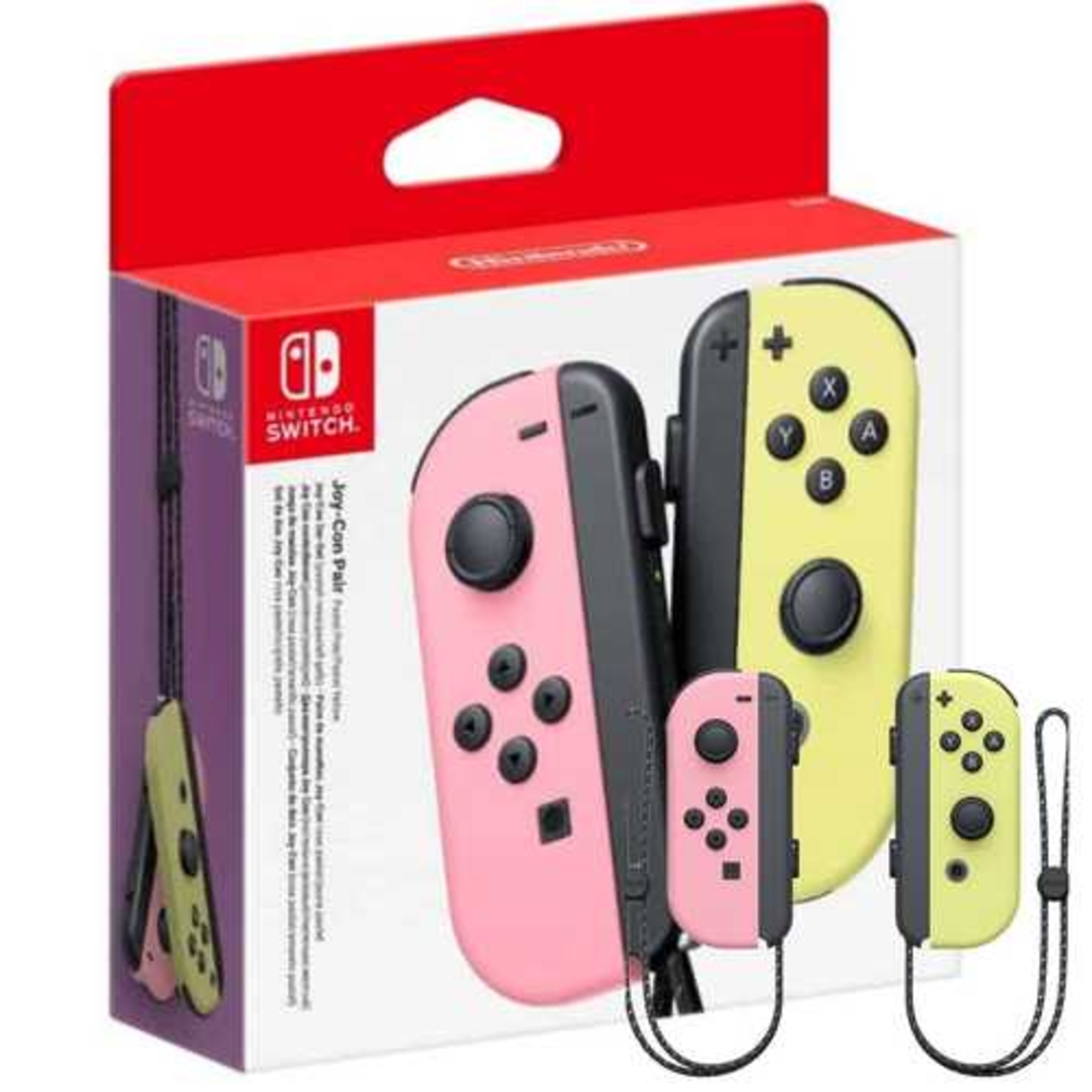 Nintendo Switch JoyCons pastel pink / pastel yellow יבוא נינטנדו