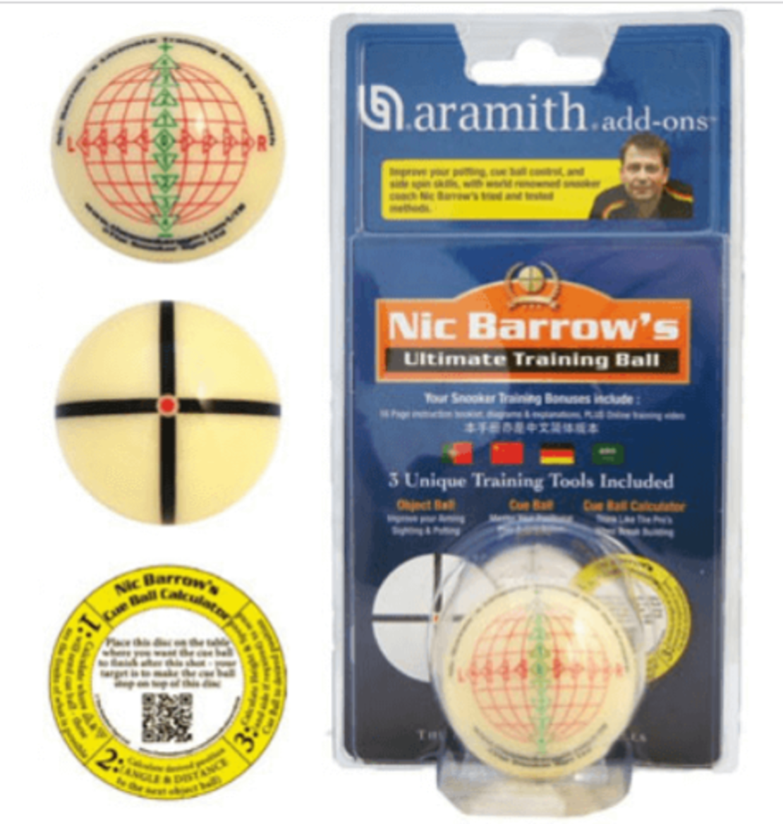 כדור סנוקר בודד 2.16 טלוויזיה ARAMITH של Nic Barrow ארמיט