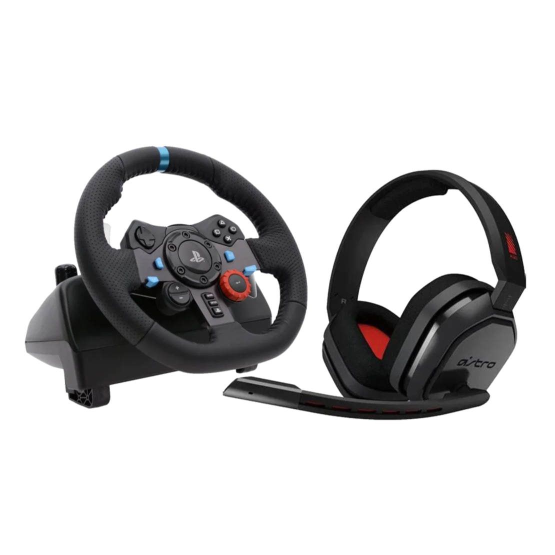 הגה מרוצים Logitech Driving Force G29 עם אוזניות גיימינג Astro A10 עבור PS / PC