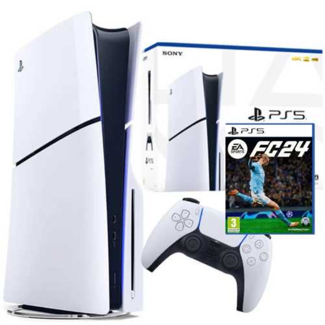 Sony PlayStation 5 Slim 1TB Bluray Edition + GAME FC 24 יבוא מקביל סוני